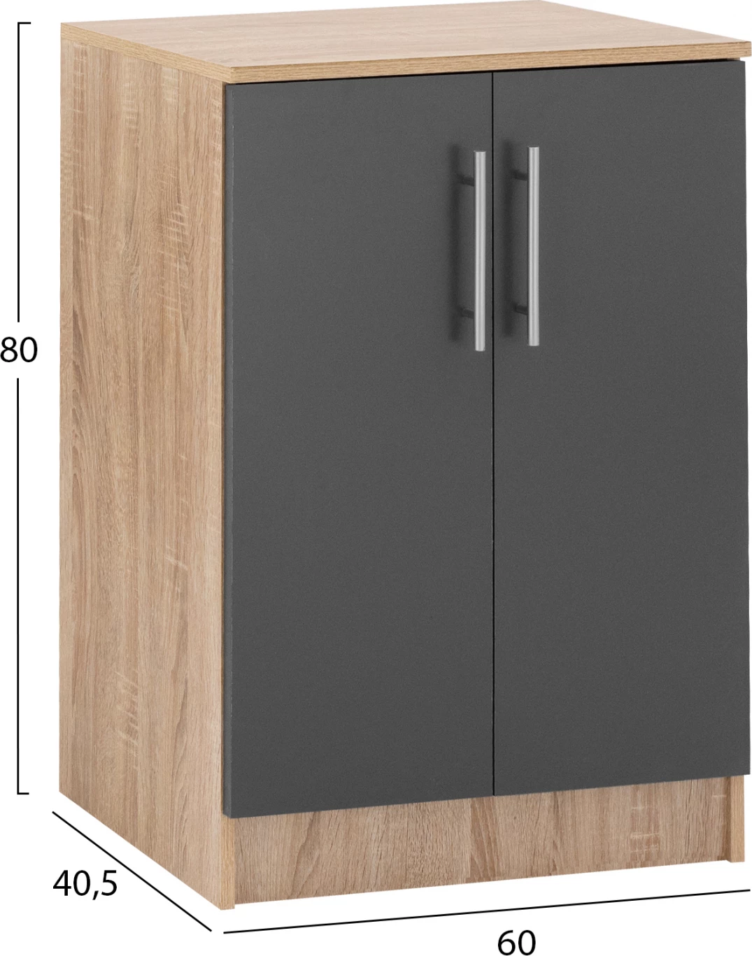 Kabinet këpucësh druri, FH2206.04, Sonama Gri, 60x40,5x80 cm