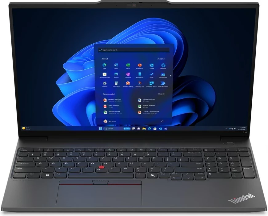 Laptop Lenovo ThinkPad E16, AMD Ryzen™ 7 7735HS, 16 GB RAM, 512 GB SSD, 16" WUXGA, Windows 11 Pro, E zezë