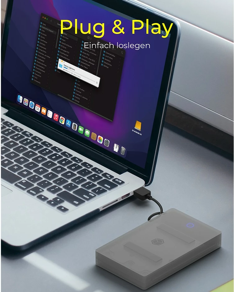 Kasë ICY BOX IB-AC603b-U3, 2.5", USB 3.2, antracit/zi