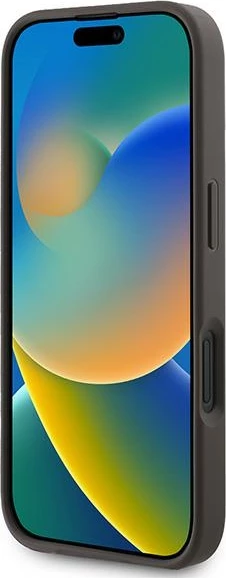 Mbështjellës Guess 4G Bottom Stripe për iPhone 16 Plus 6.7", Kafe