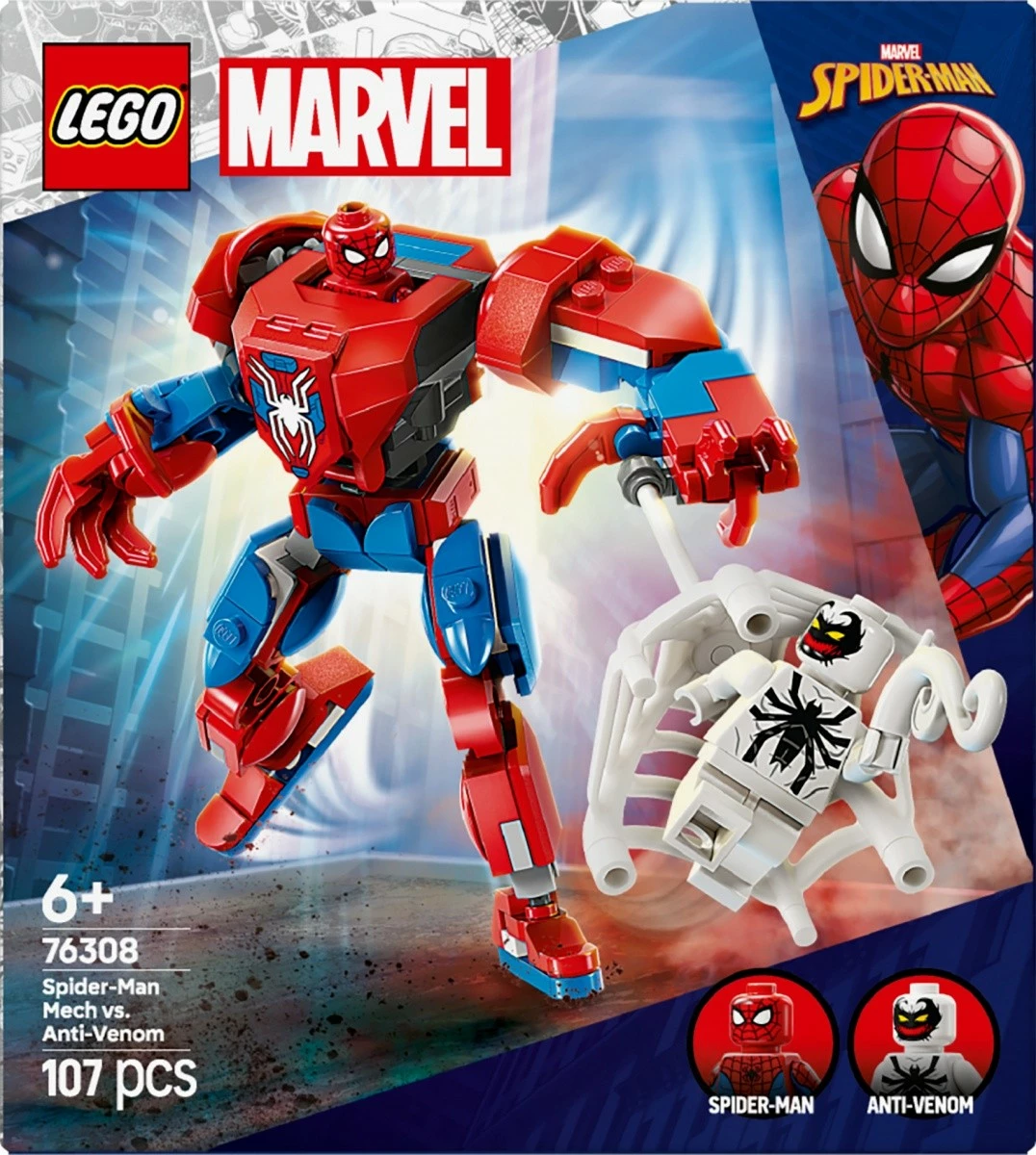 Set LEGO Marvel Super Heroes 76308 Mech Spider-Man vs. Anti-Venom, 107 pjesë