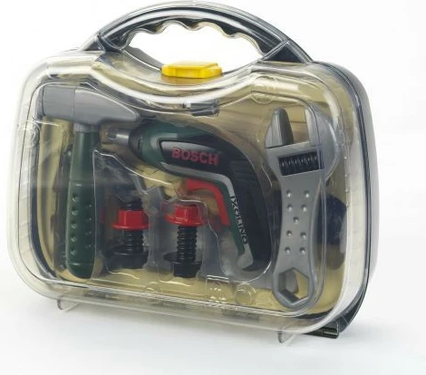Set lodrash Bosch Toolbox me kaçavidë Ixolino II, Klein, 8346, për fëmijë, pa bateri, zi/argjend/transparente