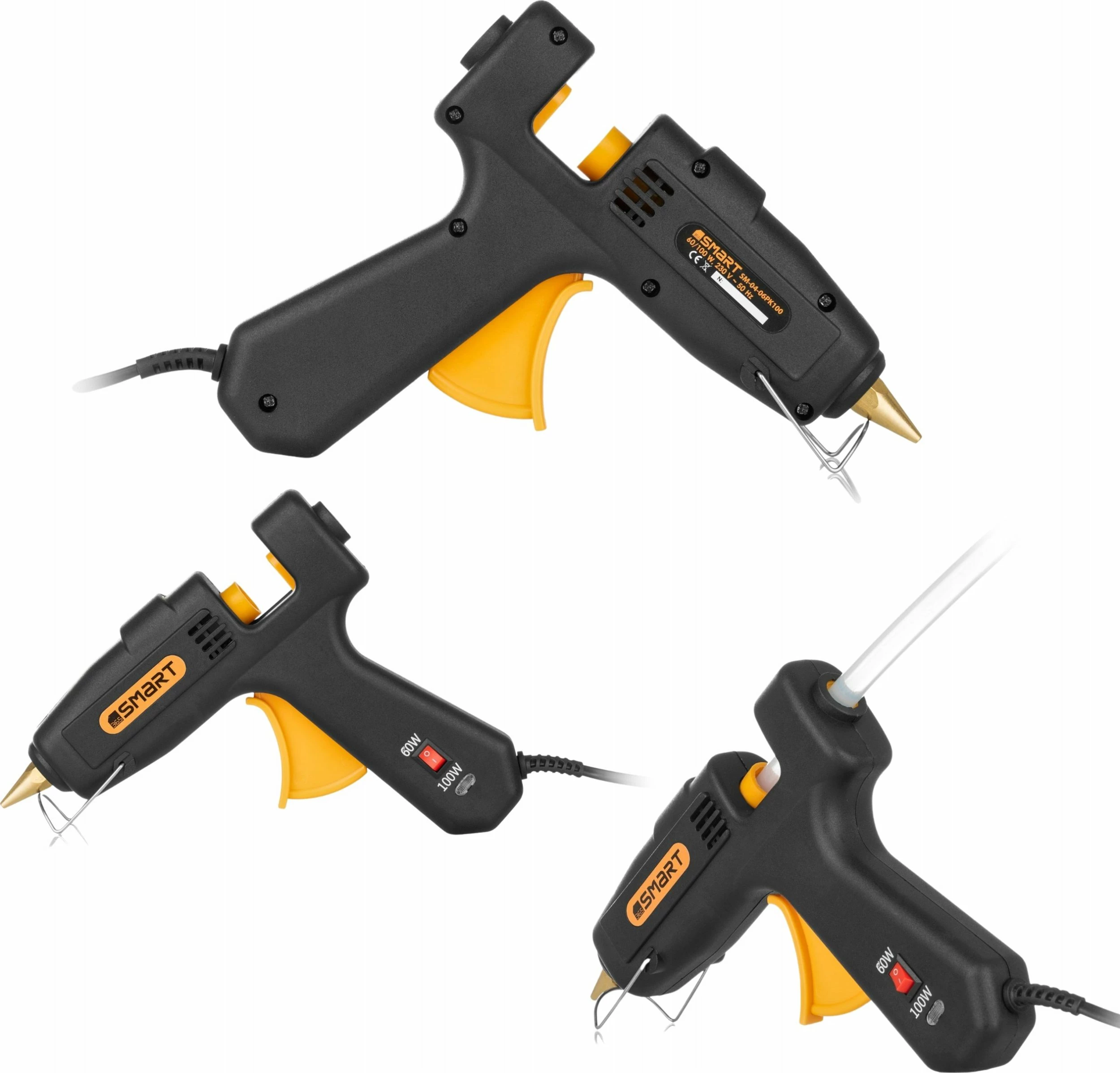 Pistoletë ngjitësi e nxehtë SMART365 04-06PK100 100 W, për shkopinj 11 mm, e zezë/verdhe