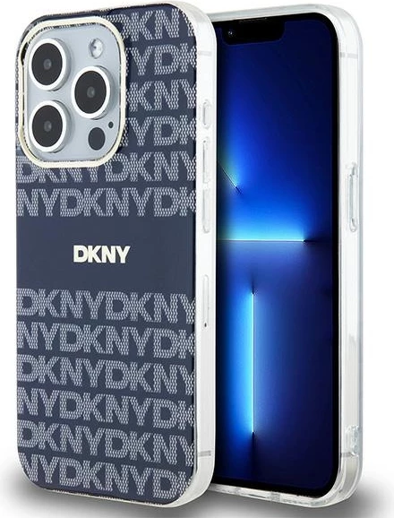 Mbështjellës DKNY IML Mono & Stripe MagSafe për iPhone 15 Pro Max, kaltër