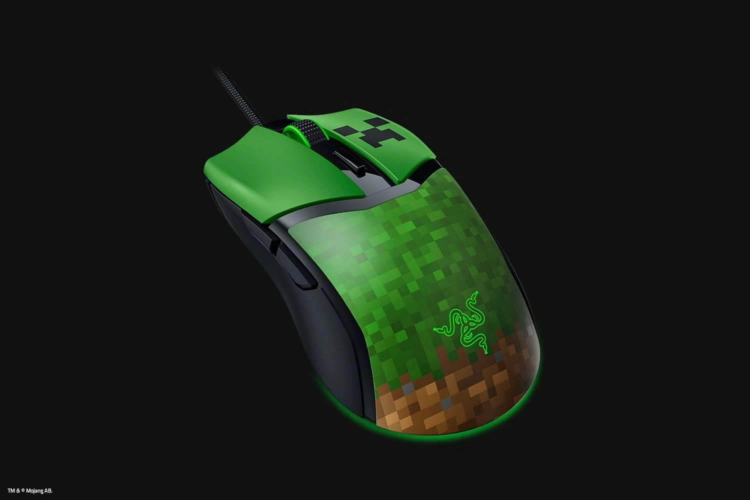 Maus gaming Razer Cobra Minecraft Edition, me kabllo, i gjelbër
