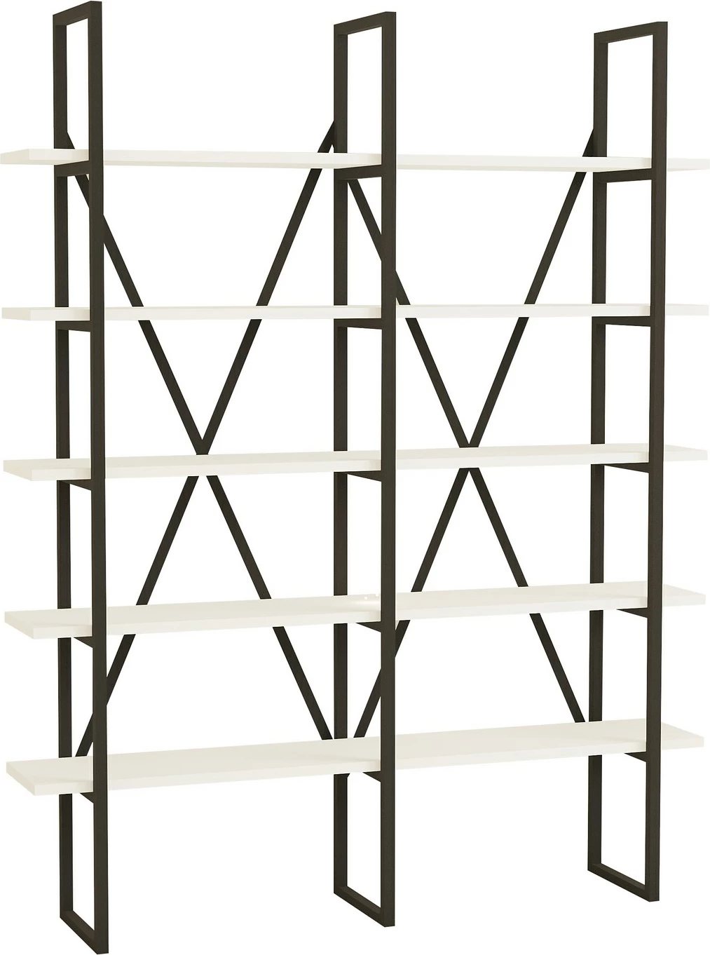 Raft librash Hanah Home, Kınalı, i bardhë dhe i zi, modern, 126x160x26cm