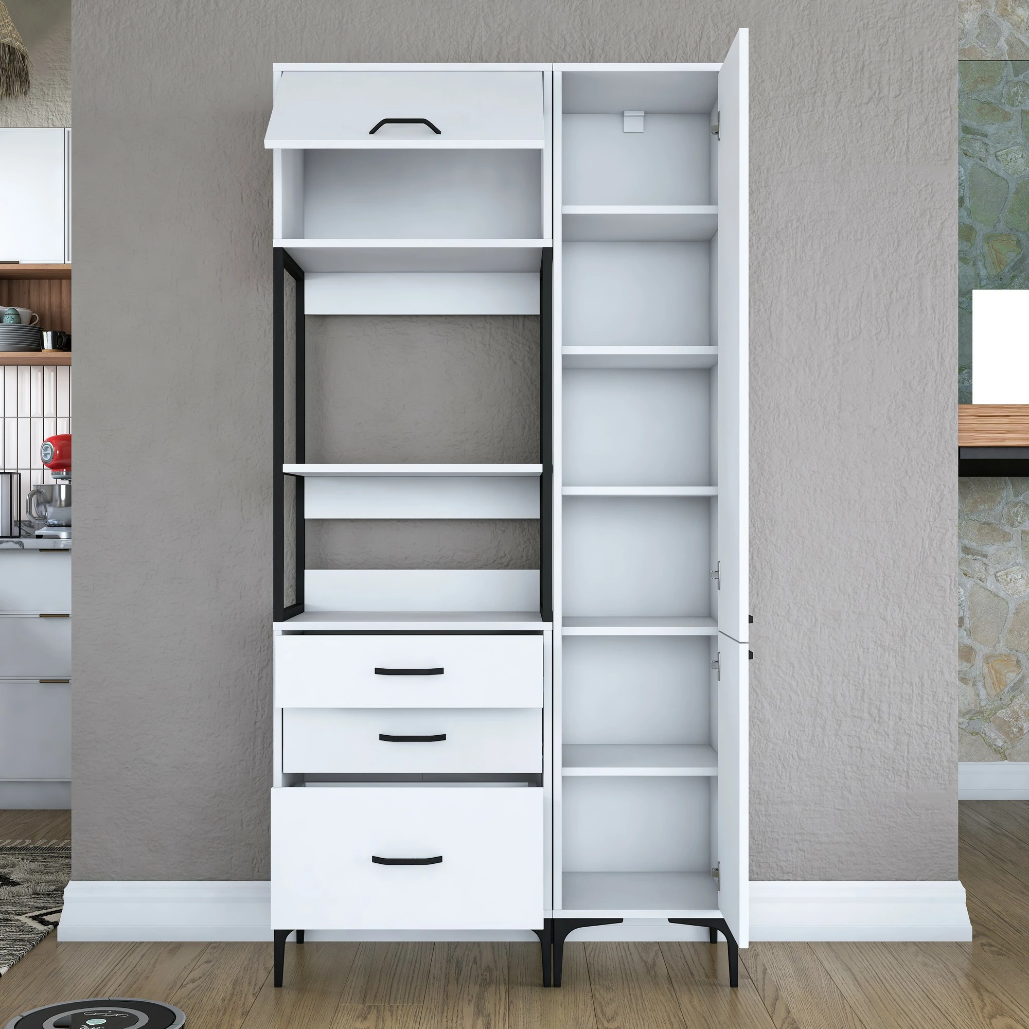 Dollap multifunksional, i bardhë, Hanah Home JE143 - 3113