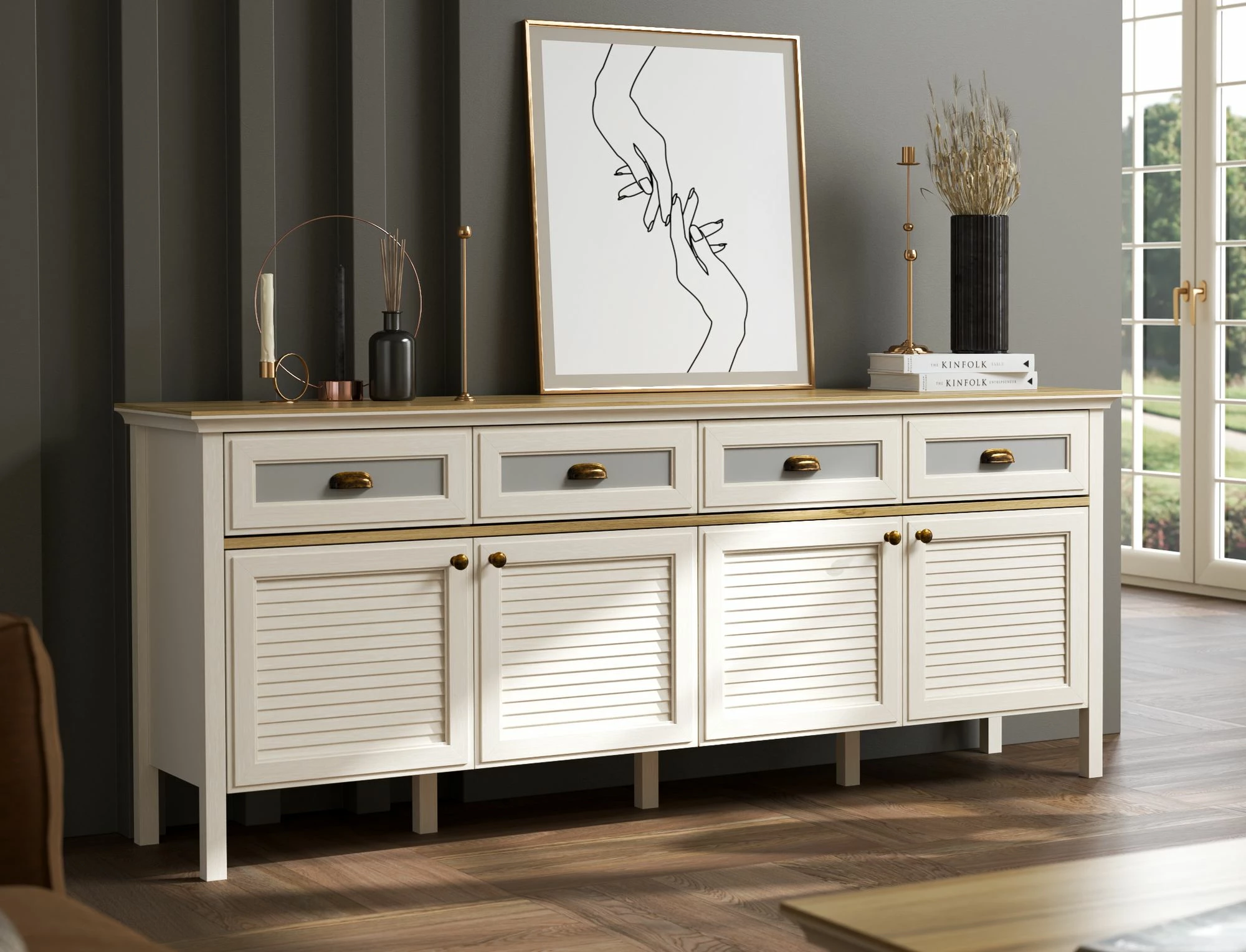 Konsol Skye Decor, FRN-21009, krem, lis, gri