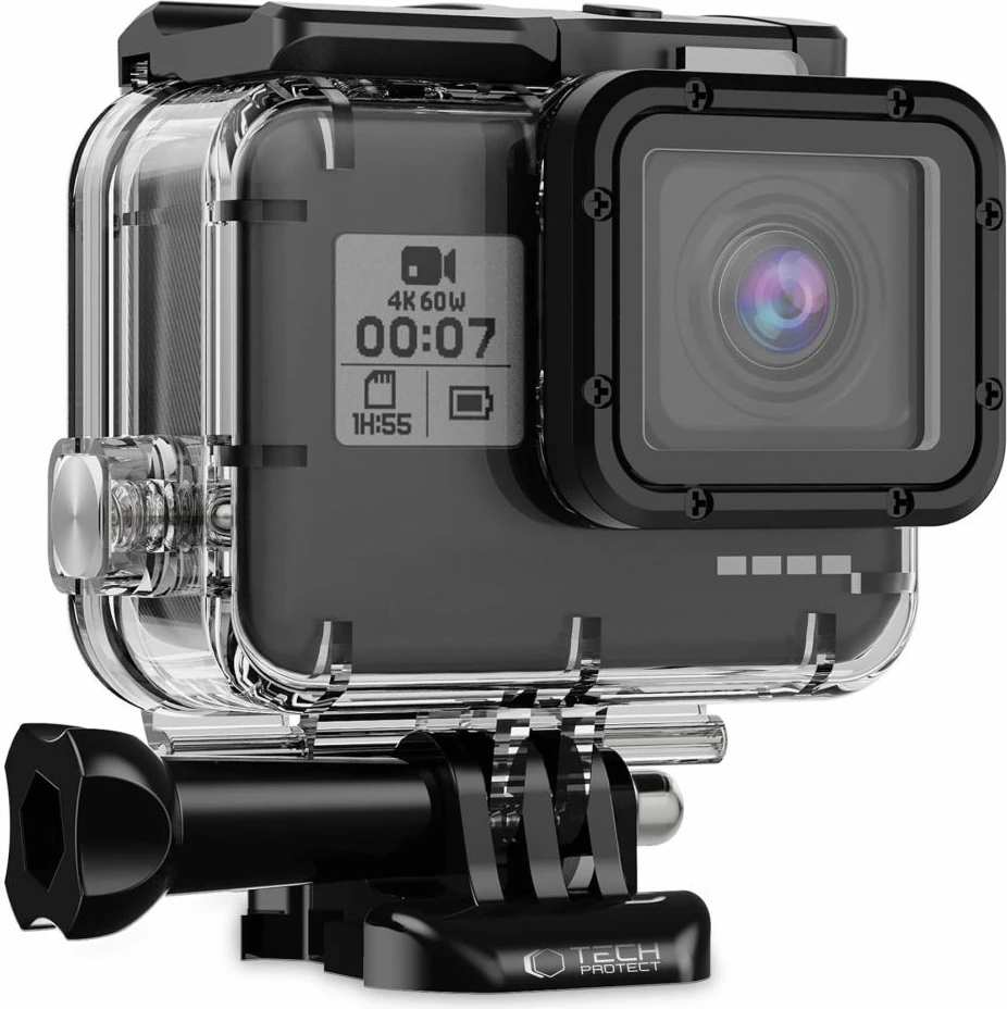 Mbështjellës i papërshkueshëm nga uji Tech-Protect GA200 për GoPro Hero 5/6/7, Transparent