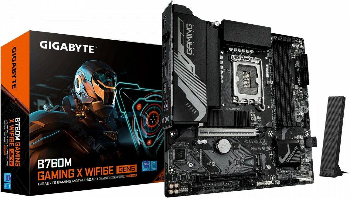 Pllakë amë, Gigabyte, B760M Gaming X WiFi 6E GEN5, Intel B760, LGA1700, 4x DDR5, PCIe 5.0, mATX