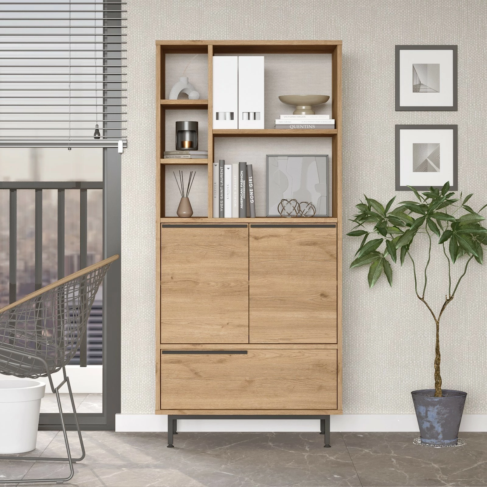 Dollap multifunksional Hanah Home, On9B-S, ngjyrë arre