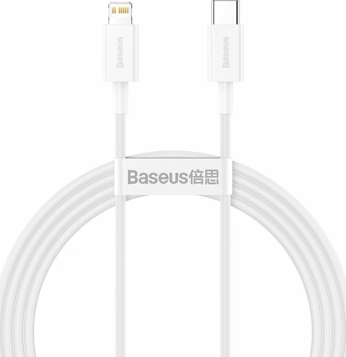 Kabl USB Baseus Superior CATLYS-B02 USB-C në Lightning 1.5 m, i bardhë