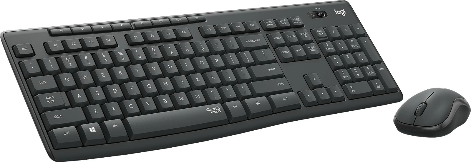 Kombo wireless Logitech MK295 Silent, Full-size (100%), USB, QWERTZ, Grafit, Maus i përfshirë