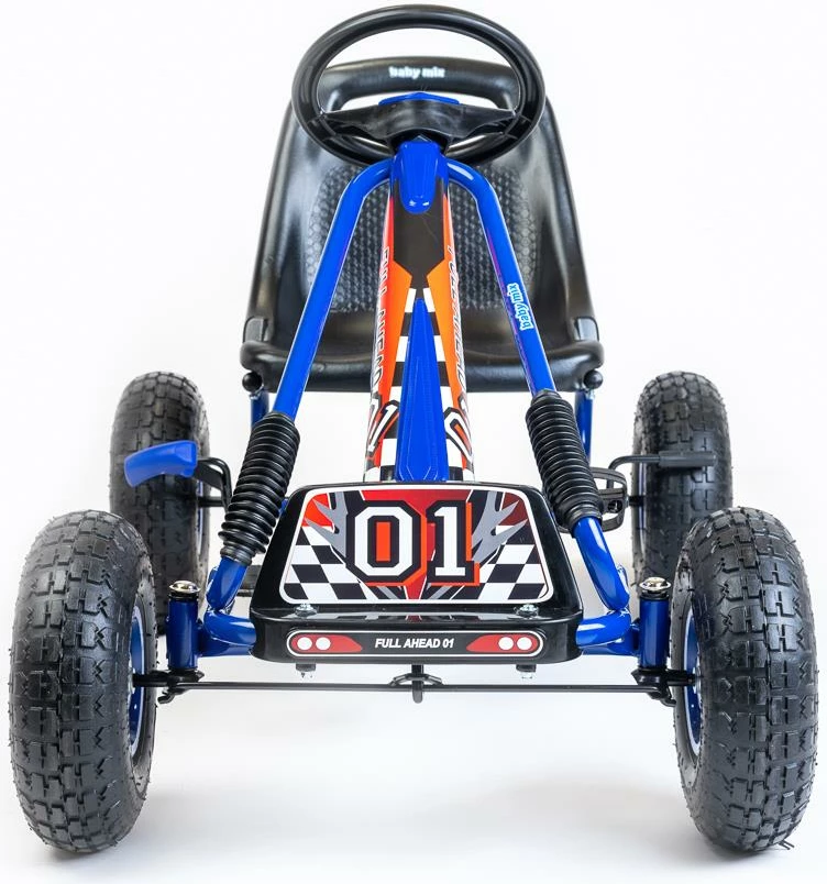 Gokart me pedale, Baby Mix, Razor, transmision përpara/mbrapa me frirrotullim, frenë dore në boshtin e pasëm, rrota të frymueshme 25 cm, moshat 3-8 vjeç, blu