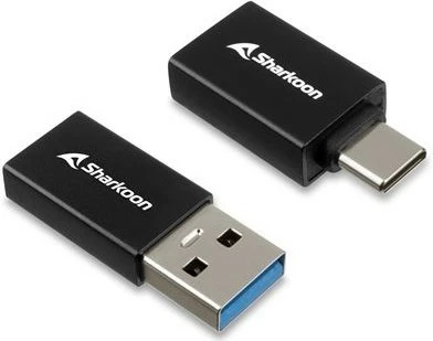 Adapter USB Sharkoon OfficePal, USB-A në USB-C / USB-C në USB-A, 2 copë, e zezë