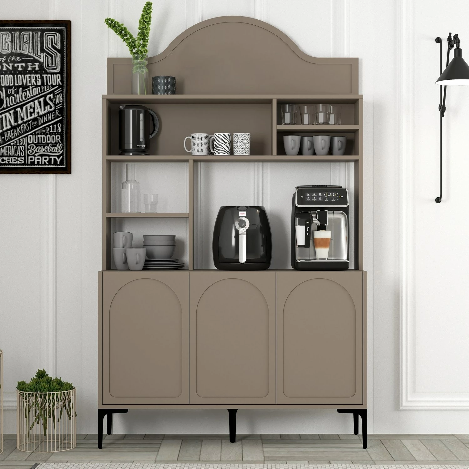 Dollap për kafe, Hanah Home, Lyon 120 - Atlas, ngjyrë e zezë