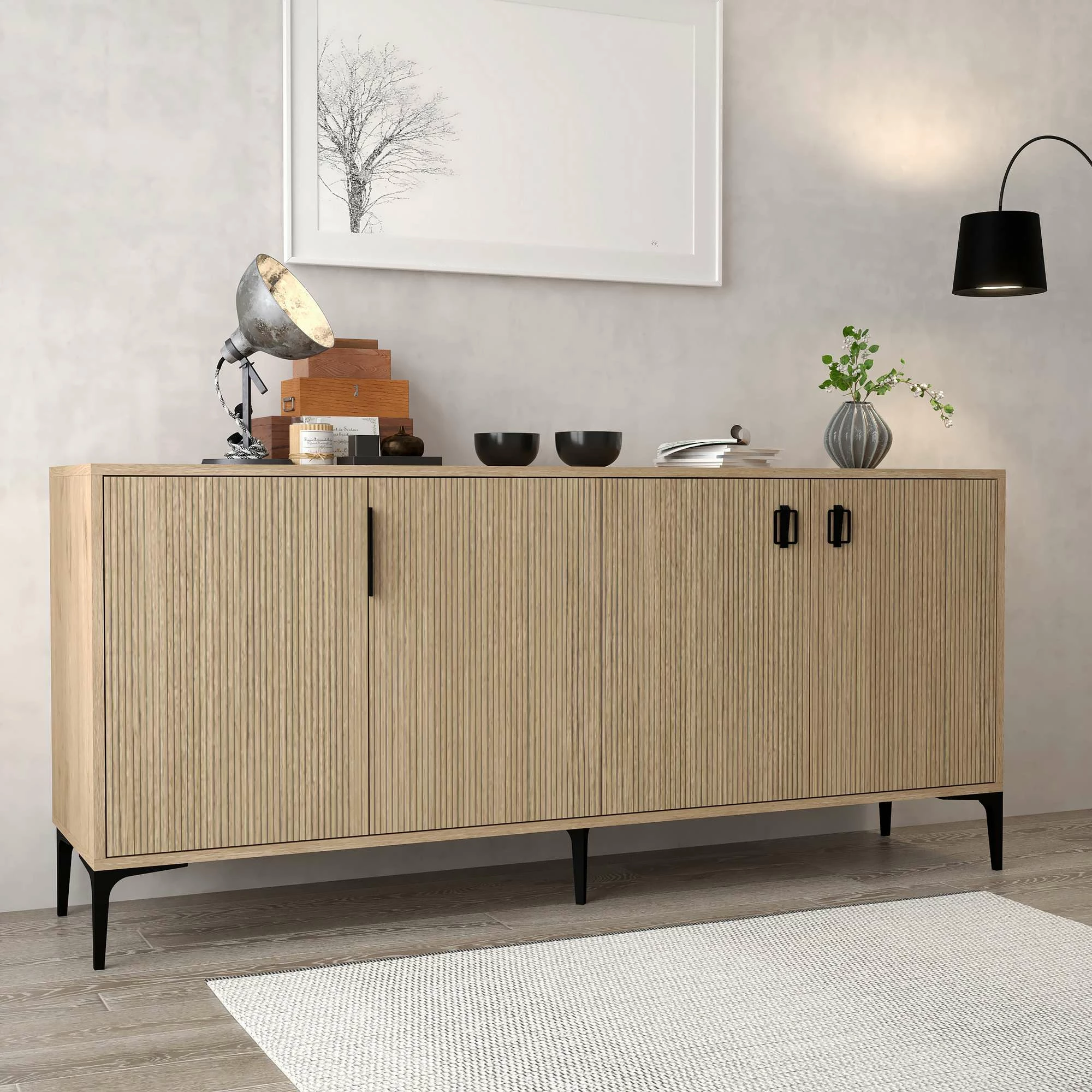Konsol Skye Decor, ngjyrë lisi safir, 4004 Neva