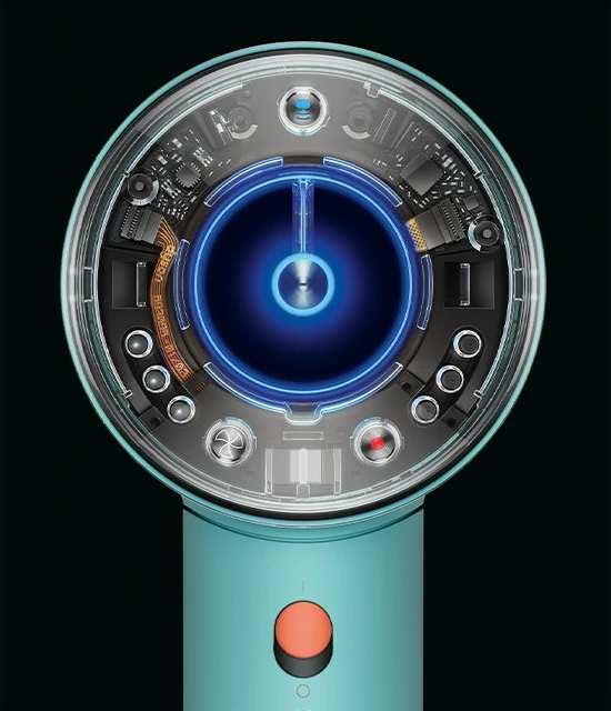 Tharëse flokësh Dyson Supersonic Nural, 1600 W, 13.3 l/s, Blu, Portokalli