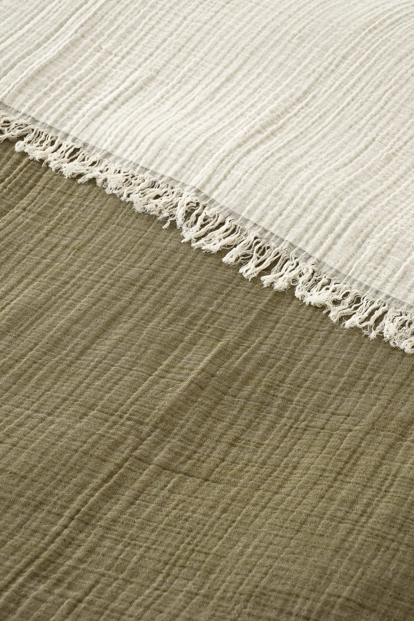 Mbulesë krevati dopio, muslin, ngjyrë Age Green