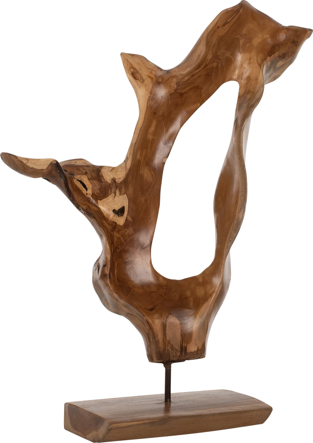 Dekor për tavolinë FH7713, dru tik i fortë, natyral, 26x16x70 cm