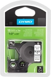 Shirit etiketimi, Dymo D1 45010 (S0720500), 12mm x 7m, poliester, i tejdukshëm/tekst i zi