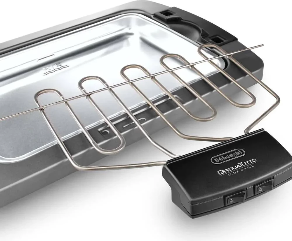 Grill elektrik tavoline, DeLonghi BQ80X, 2450 W, sipërfaqe 41x28 cm, inox