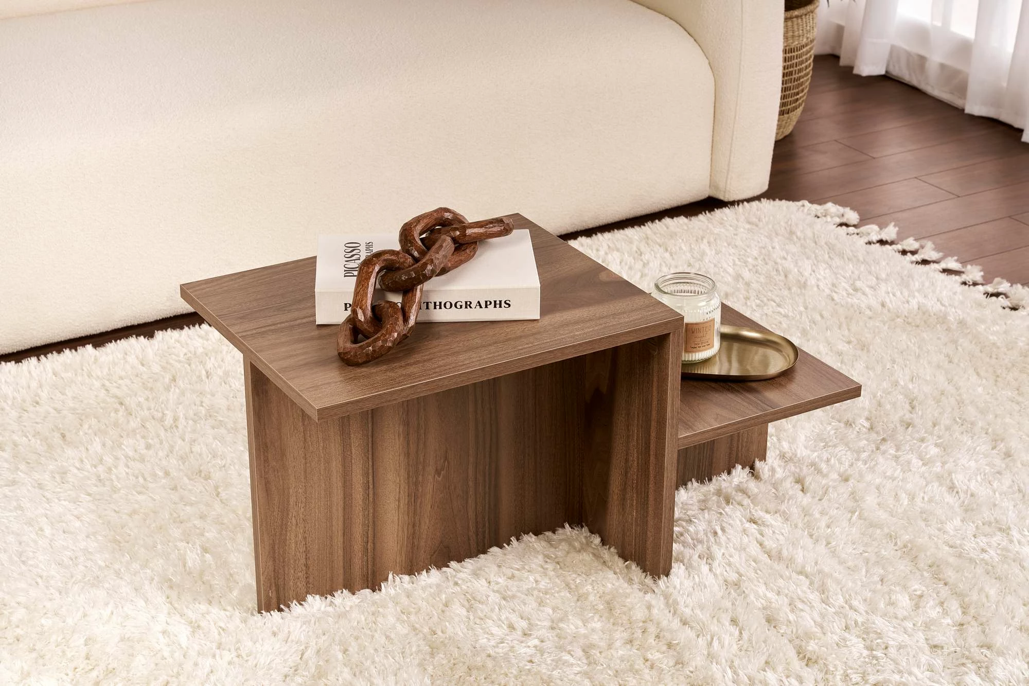 Tavolinë kafeje Nordure, Harmony, ngjyrë arre