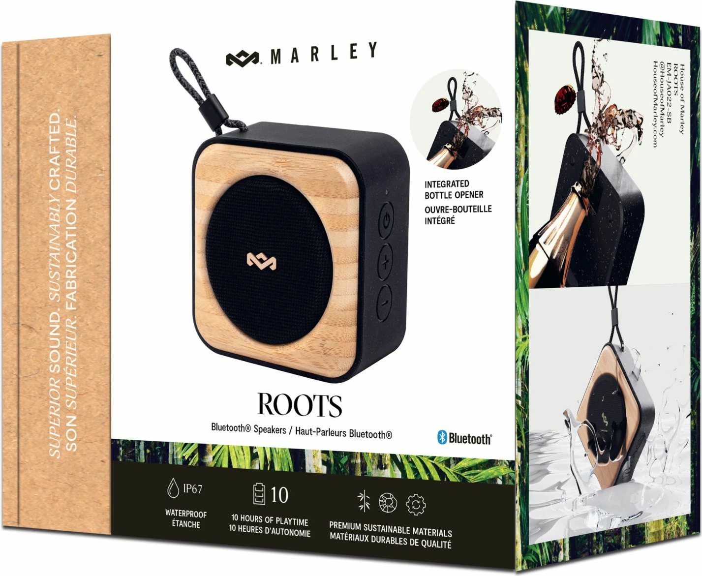 Altoparlant Bluetooth House Of Marley Roots, IP67, bateri deri 14 orë, Signature Black
