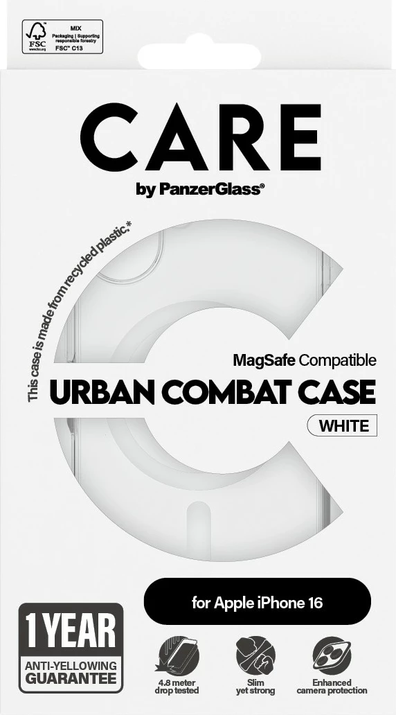Mbështjellës PanzerGlass CARE Case Flagship MagSAFE për iPhone 16, transparent