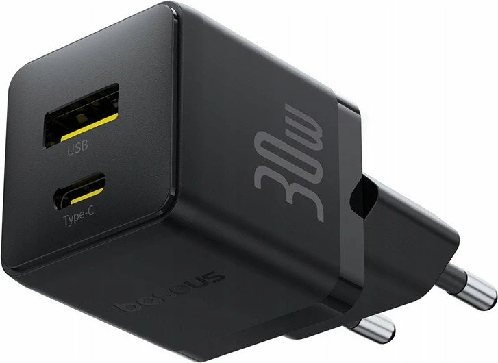 Karikues rrjeti Baseus Palm P1011160A113-00 30W, 1x USB-A + 1x USB-C, PD/QC, pa kabllo, i zi