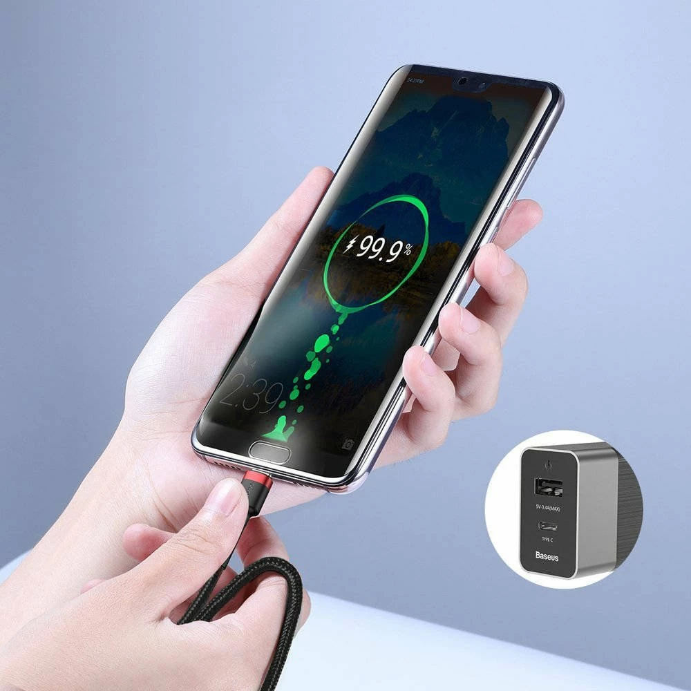 Kabllo Baseus Cafule USB-C në USB-C 1m PD/QC, e zezë