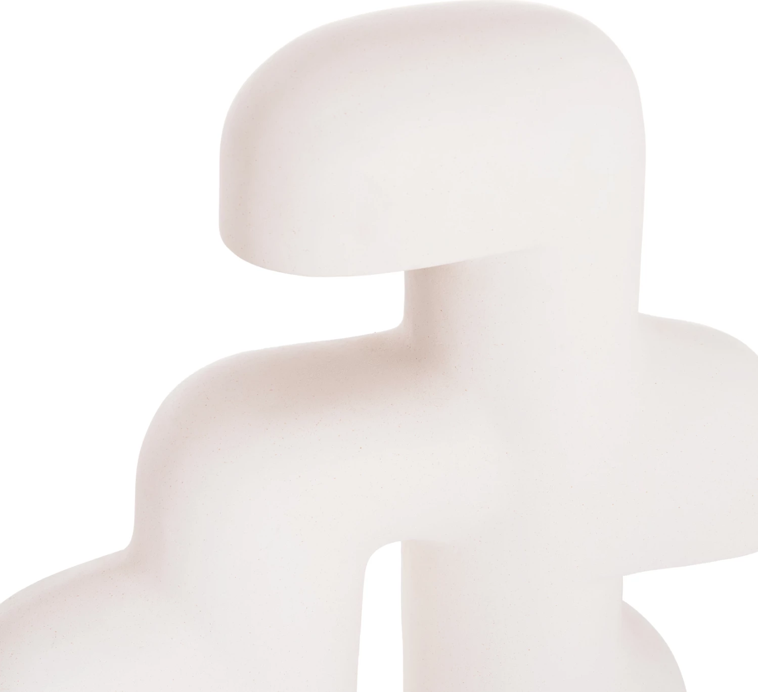 Llambë tavoline skulpturale minimaliste ELBAR, çimento fibrash, e bardhë, 44x12x50cm