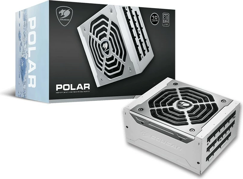 Kasë energjie Cougar Polar 1050W, ATX 3.1, 80 Plus Platinum, modular, bardhë