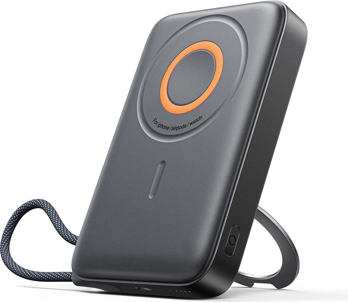 Powerbank Joyroom JR-PBM02 10000mAh, 22.5W, 3-në-1, MagSafe, me kabllo të integruar, e zezë