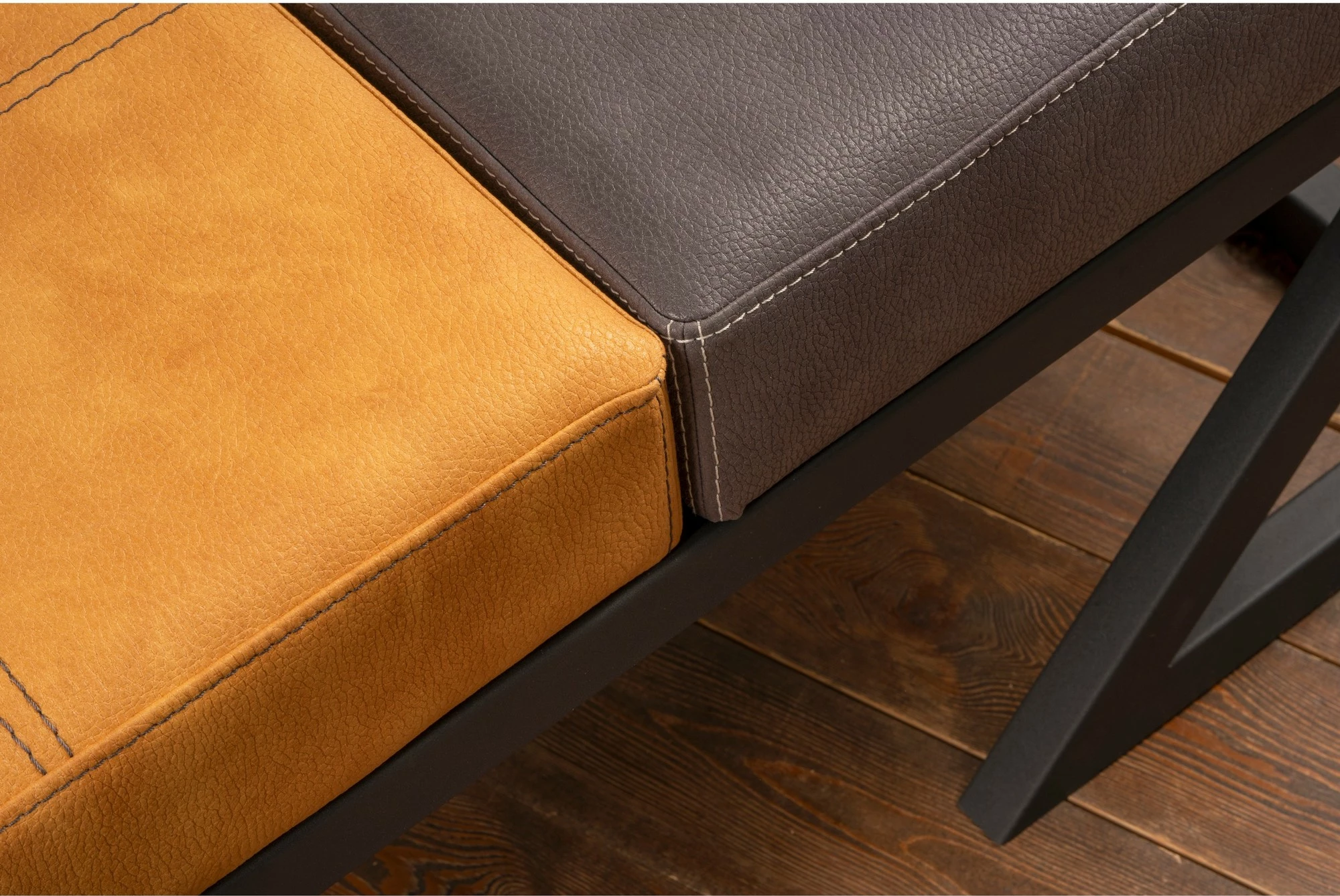 Pouf Atelier del Sofa, ngjyrë mustard dhe antracit, Brda