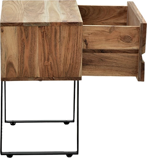 Komodinë nate Imena dru i fortë 4cm natyral-e zezë 45x35x56cm