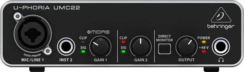 Audio interface Behringer UMC22, e zezë