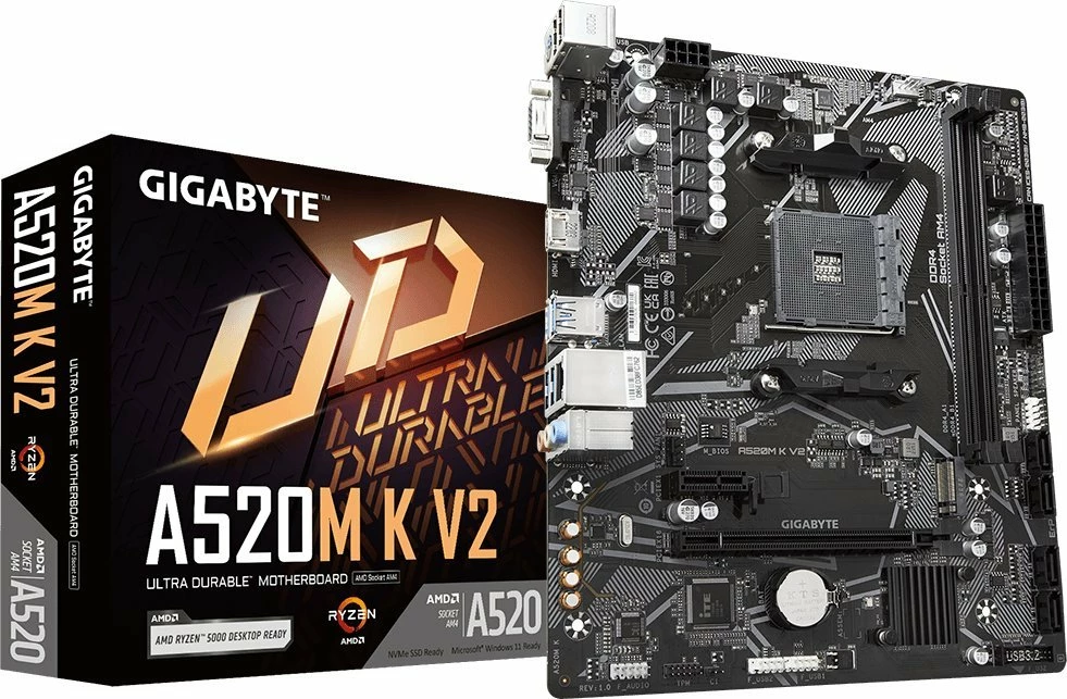Pllakë amë Gigabyte A520M K V2 micro-ATX, DDR4 64GB, M.2 NVMe, HDMI/VGA