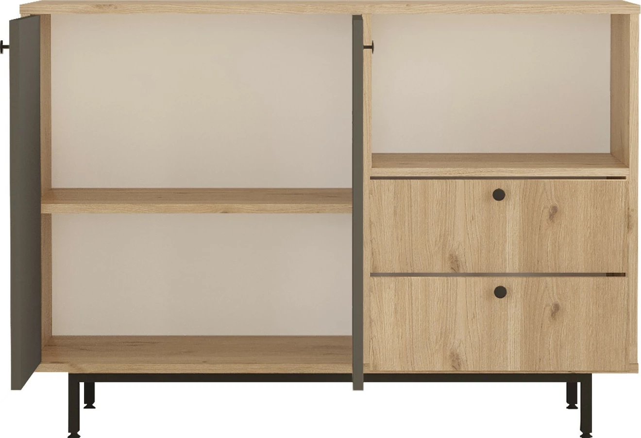 Dollap multifunksional, Skye Decor, RE2-SA, ngjyrë lis dhe antracit