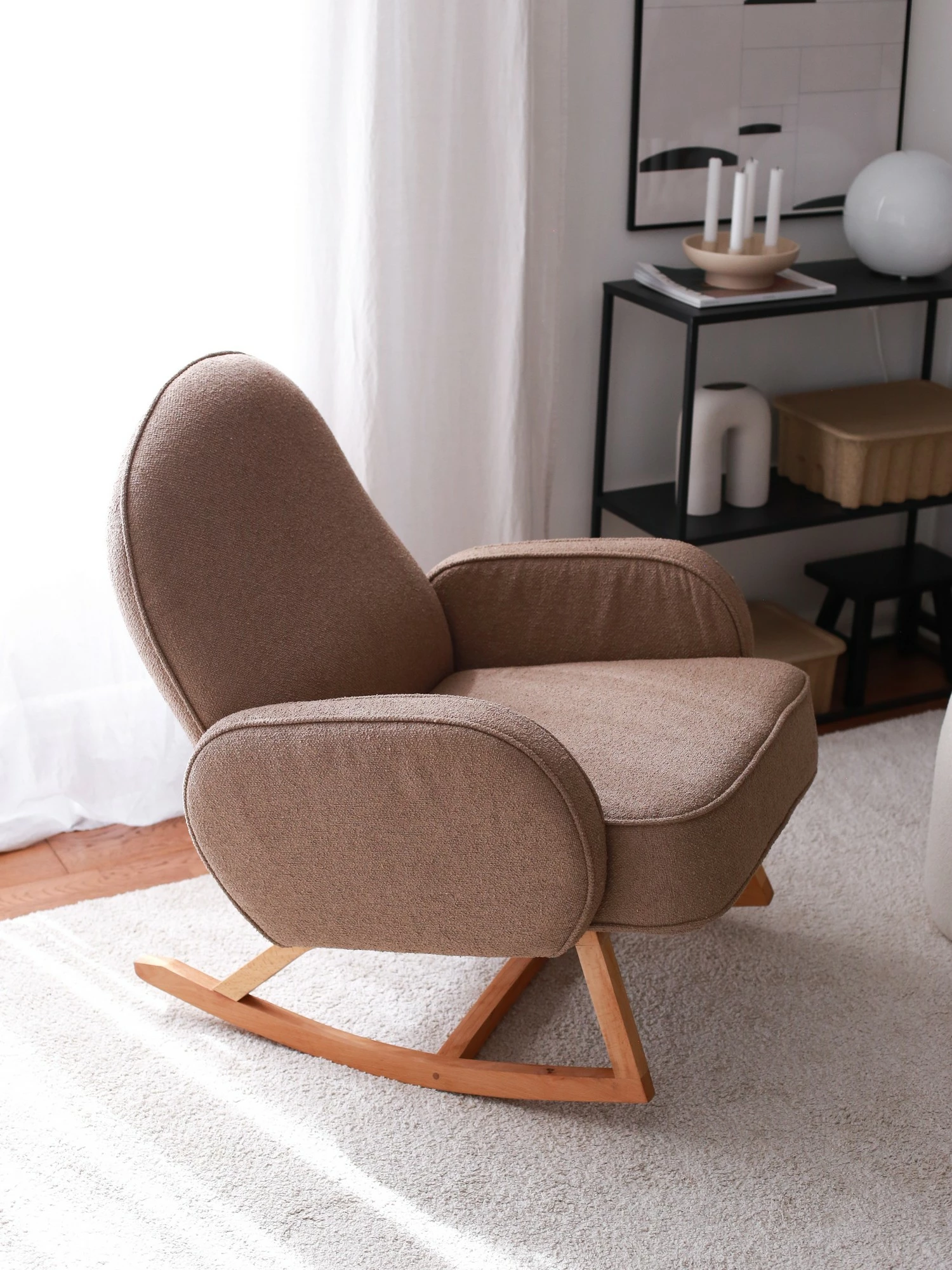 Karrige krahu Yoko, kadife korduroj, kafe