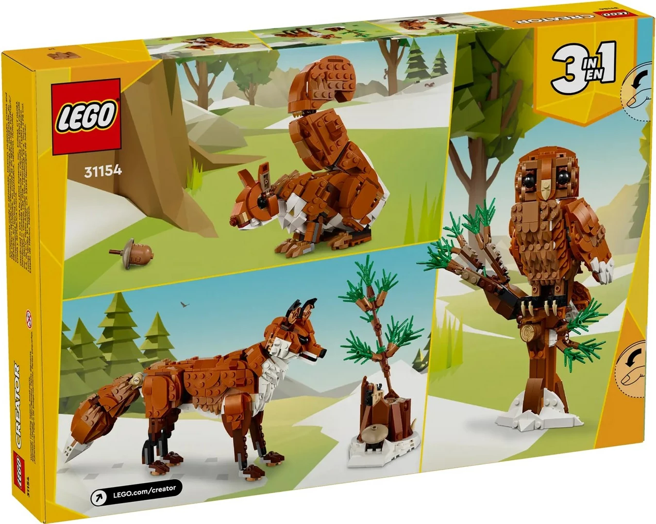 Set LEGO Creator 3-in-1 31154 Kafshët e pyllit: Dhelpra e kuqe