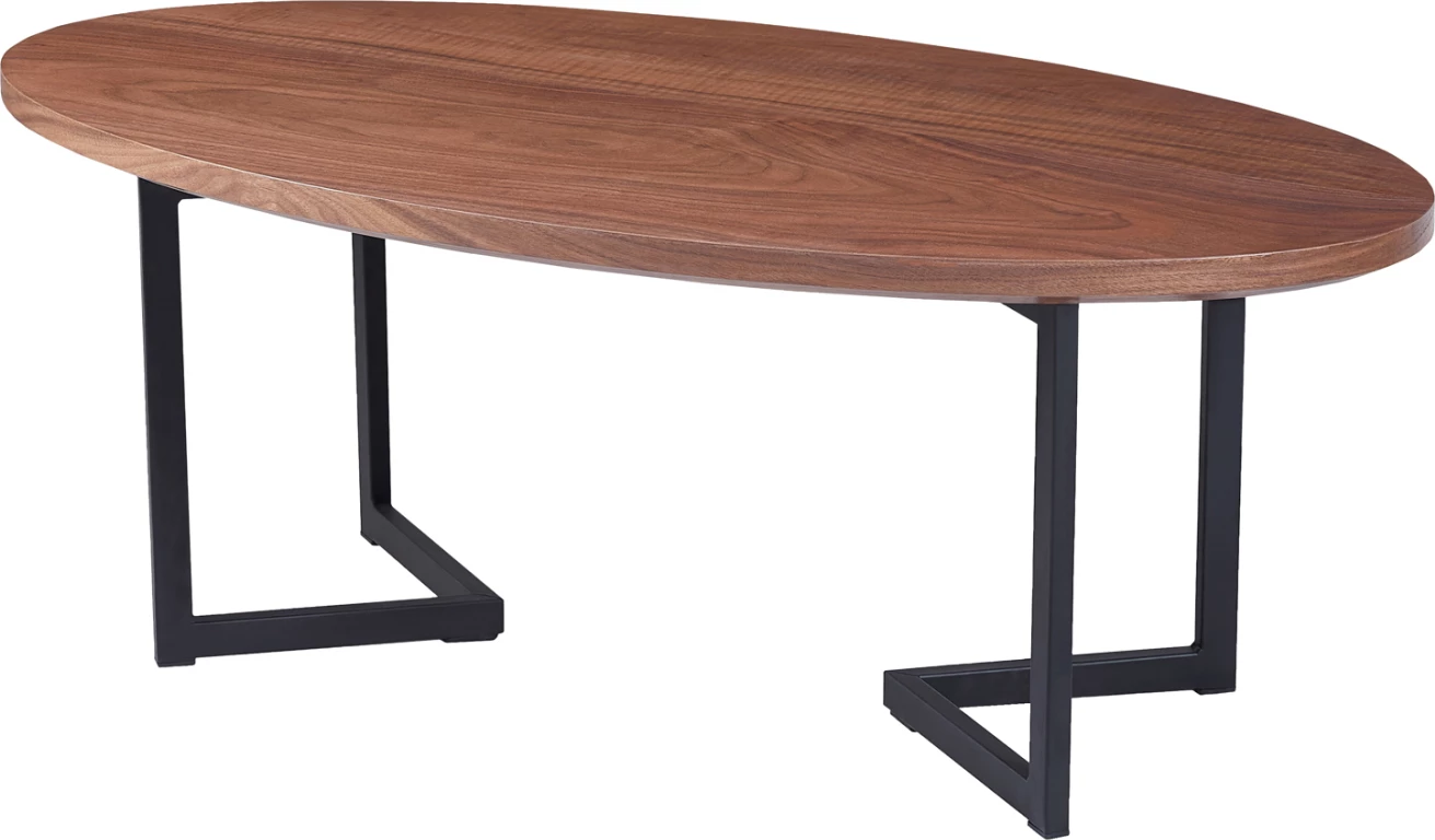 Tavolinë kafeje, FH9468.02, MDF, sipërfaqe ngjyrë arre, këmbë metalike, 120x60x45.5 cm