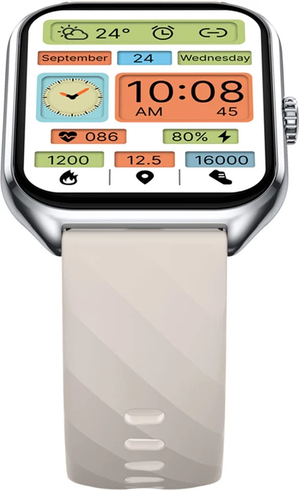 Smartwatch Zeblaze GTS 4 1.94" AMOLED, thirrje me Bluetooth, IP68, pa GPS, bateri 300 mAh, argjendtë
