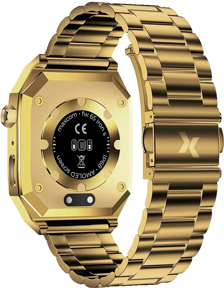Smartwatch Maxcom FW65 Iron S, 1.91" AMOLED, 128 MB, Bluetooth, Gold, set me 2 rripa
