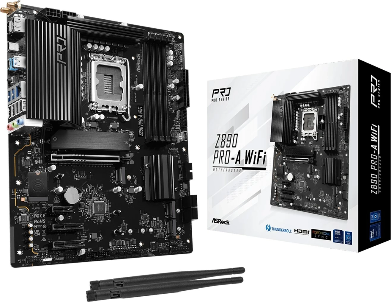 Pllakë amë Asrock Z890 Pro-A WiFi, Socket 1851, ATX, Wi-Fi 6E, Bluetooth 5.3, e zezë