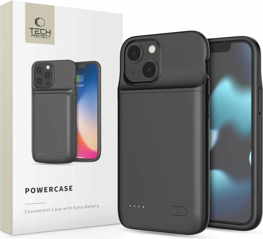 Mbështjellës me powerbank Tech-Protect PowerCase për iPhone 12 mini / 13 mini, 4700mAh, zi
