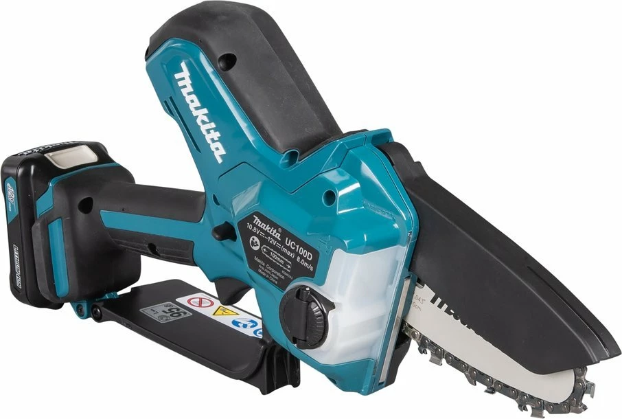 Sharrë zinxhir me bateri Makita UC100DWA01 12 V 10 cm 2 Ah blu/zezë set me 1 bateri + karikues