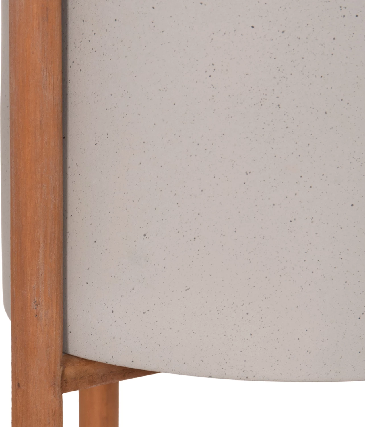 Vazo e brendshme RENTIL, fibër-cement, ngjyrë gri, bazë dru tik, Φ27x66cm