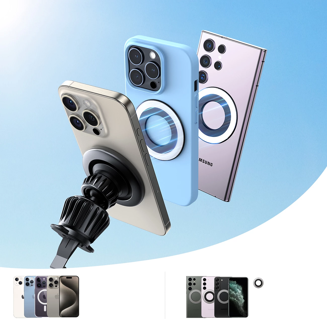 Mbështjellës magnetik për makinë Joyroom JR-ZS406, për ventilator, i zi