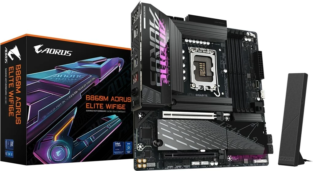 Pllakë amë Gigabyte B860M AORUS ELITE WIFI6E, Intel Core Ultra Series, 12+1+2+1 Phases VRM, WiFi 6E